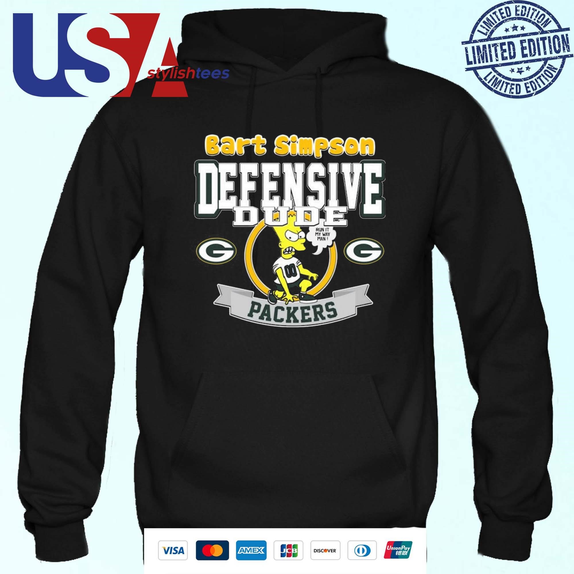 Green Bay Packers NFL Bart Simpson Defensive Dude 2024 Hoodie