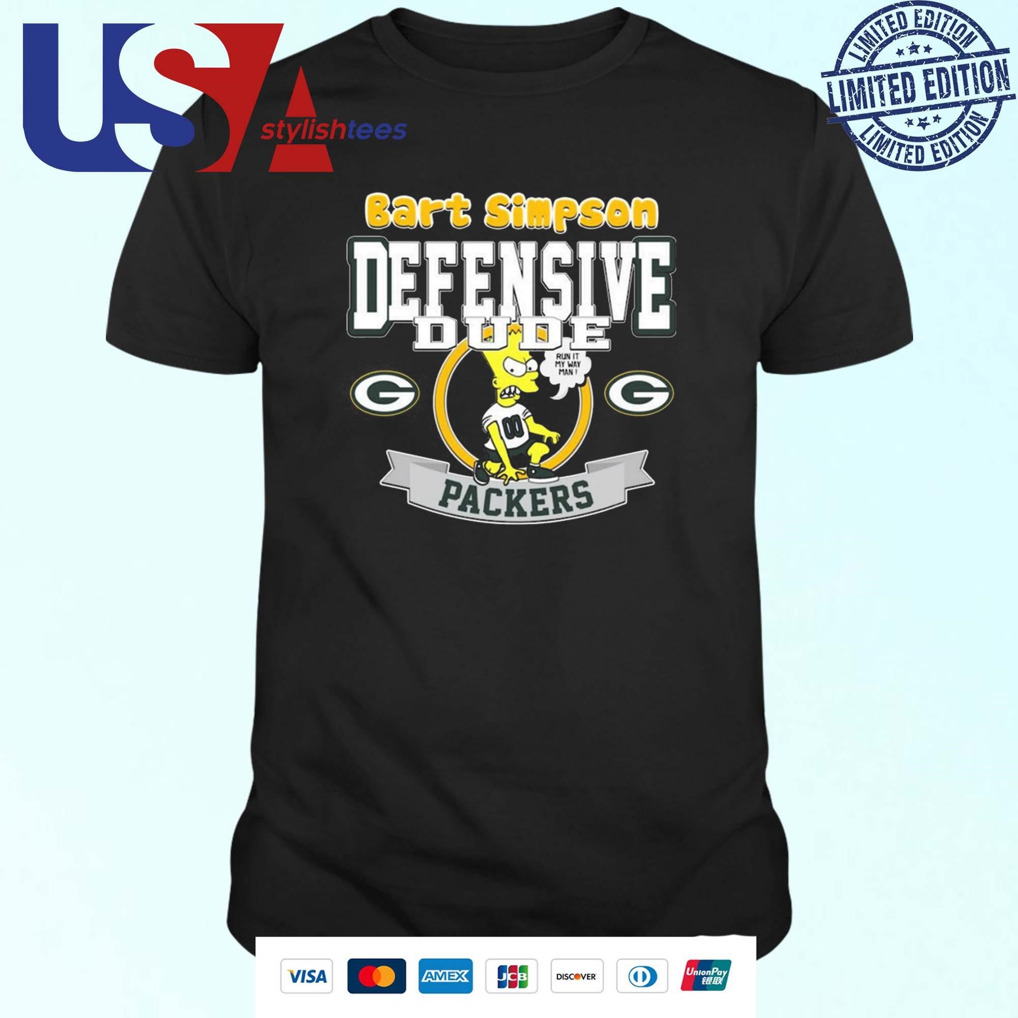 Green Bay Packers NFL Bart Simpson Defensive Dude 2024 T-shirt