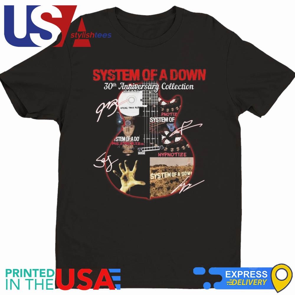 System Of A Down 30th Anniversary Collection Of Songs And Love Signatures Shirt