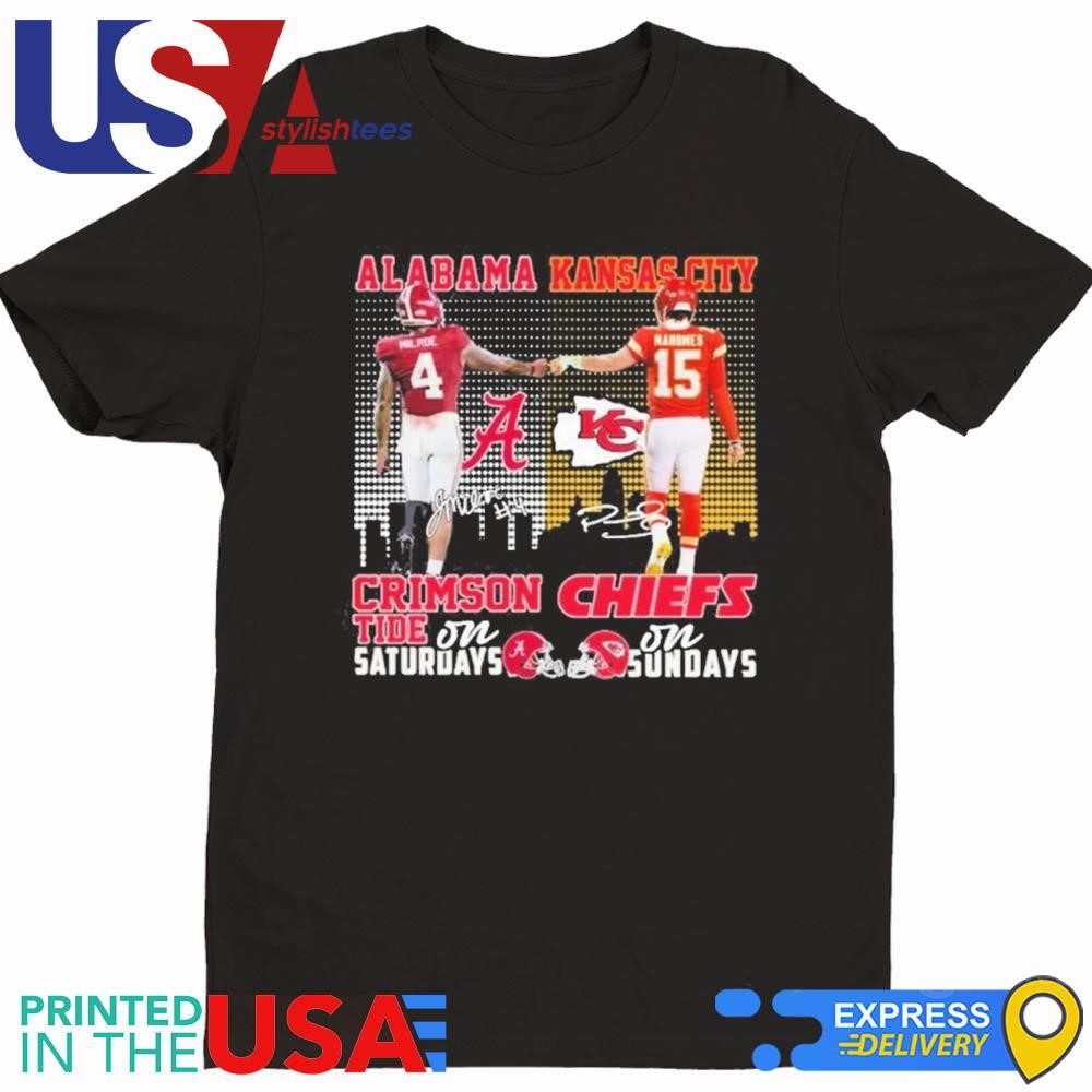 Alabama Crimson Tide On Saturdays X Kansas City Chiefs On Sundays Signatures Shirt