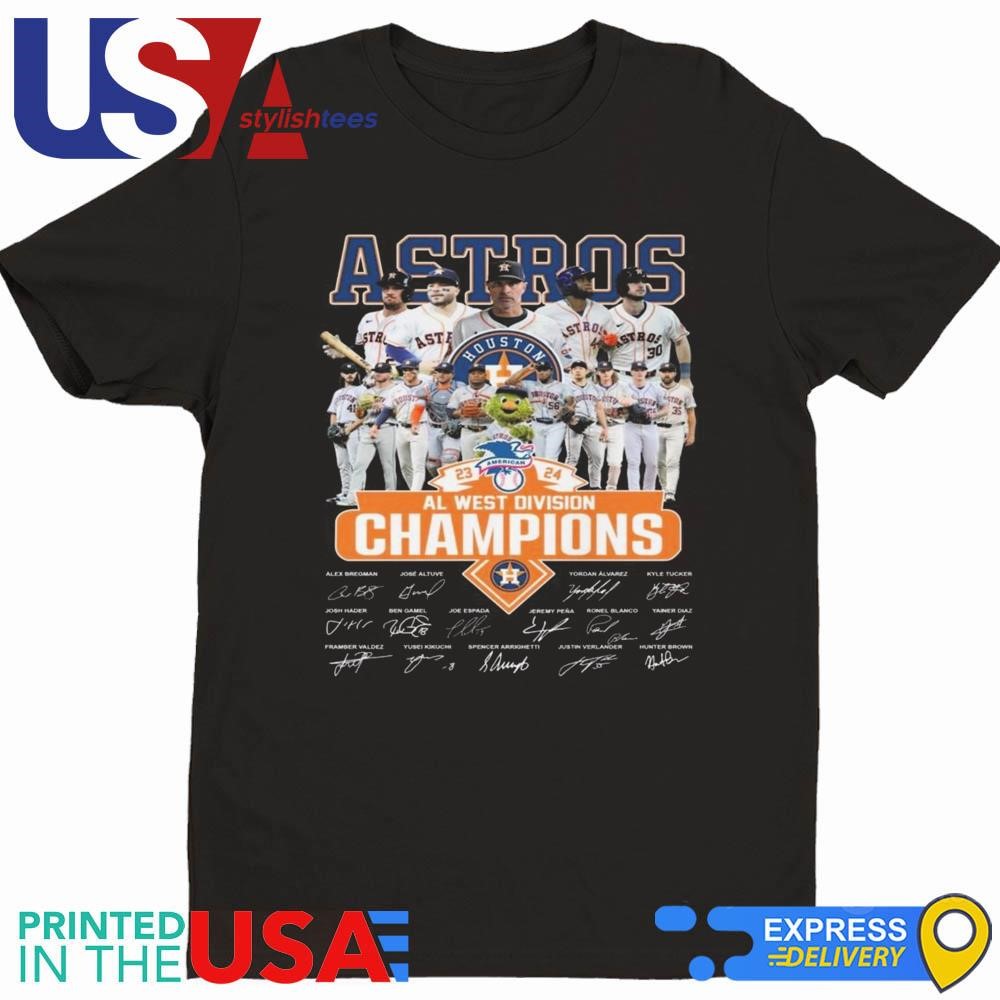 Astros MLB American 2023-2024 AL West Division Champions Signatures Shirt