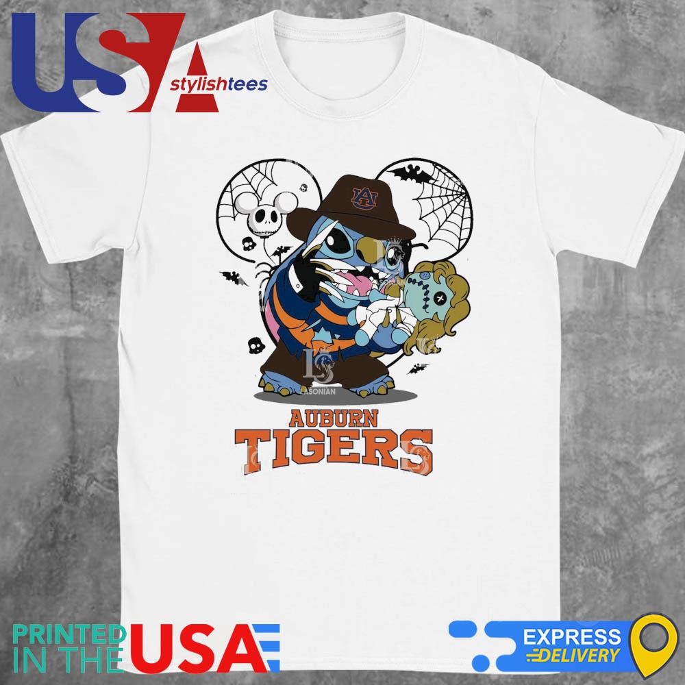 Auburn Tigers Stitch Freddy Krueger Halloween Shirt