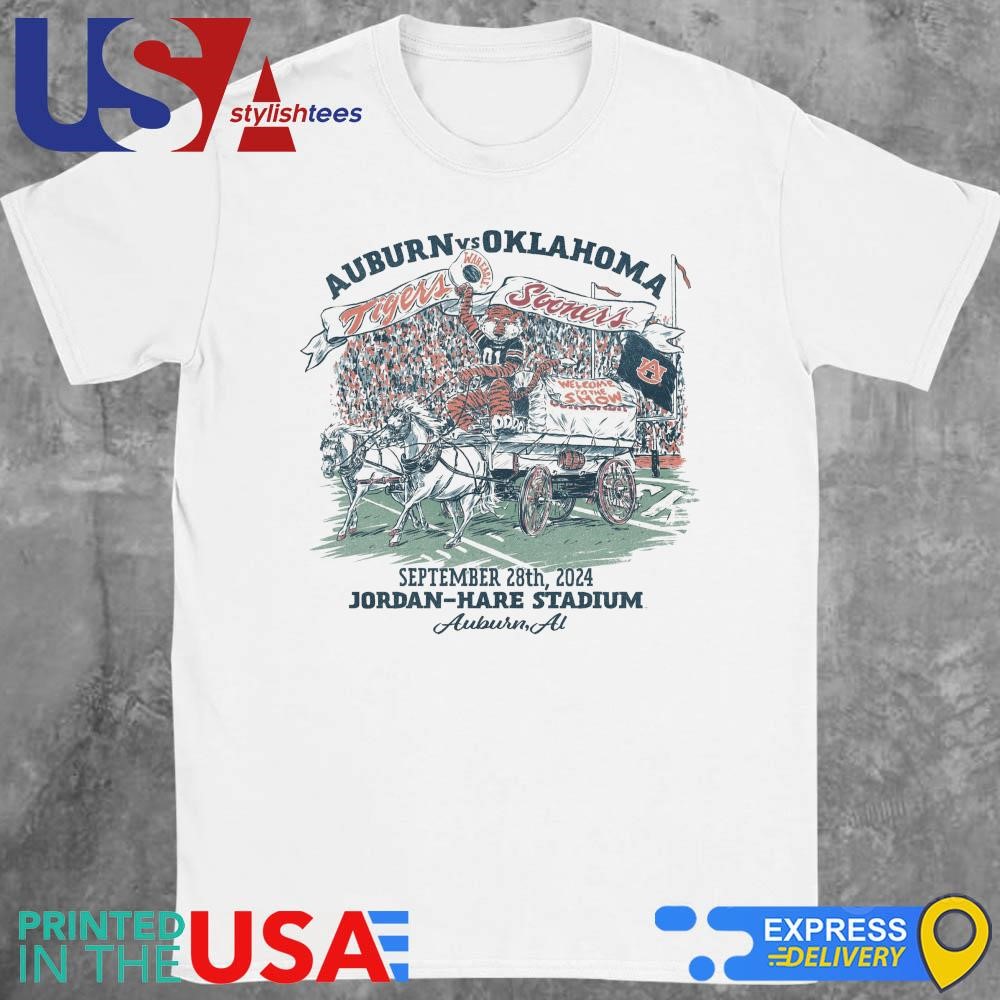 Auburn Tigers Vs Oklahoma Sooners September 28th 2024 Jordan-Hare Stadium Shirt