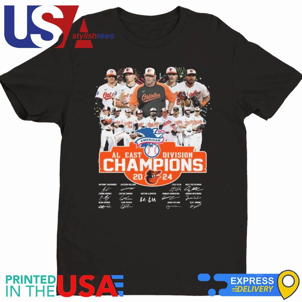 Baltimore Orioles AL East Division Champs 2024 Baseball Signatures Fireworks Shirt