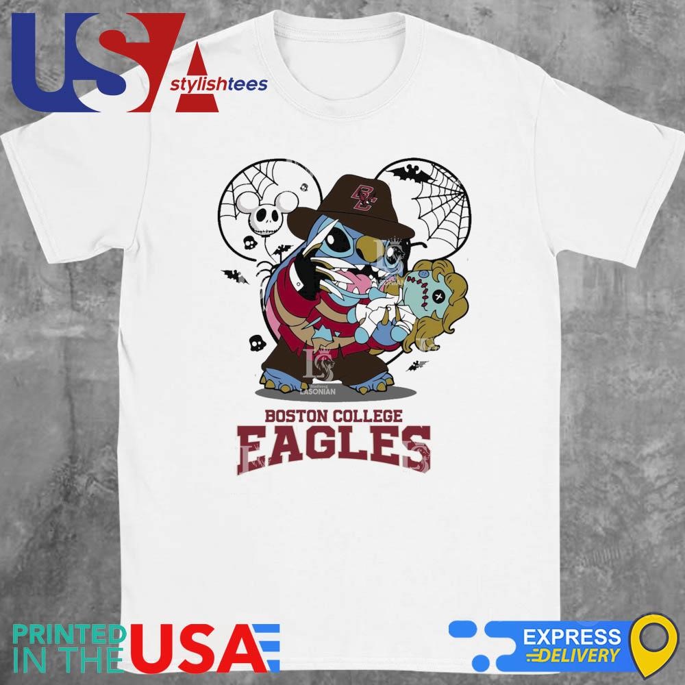 Boston College Eagles Stitch Freddy Krueger Halloween Shirt