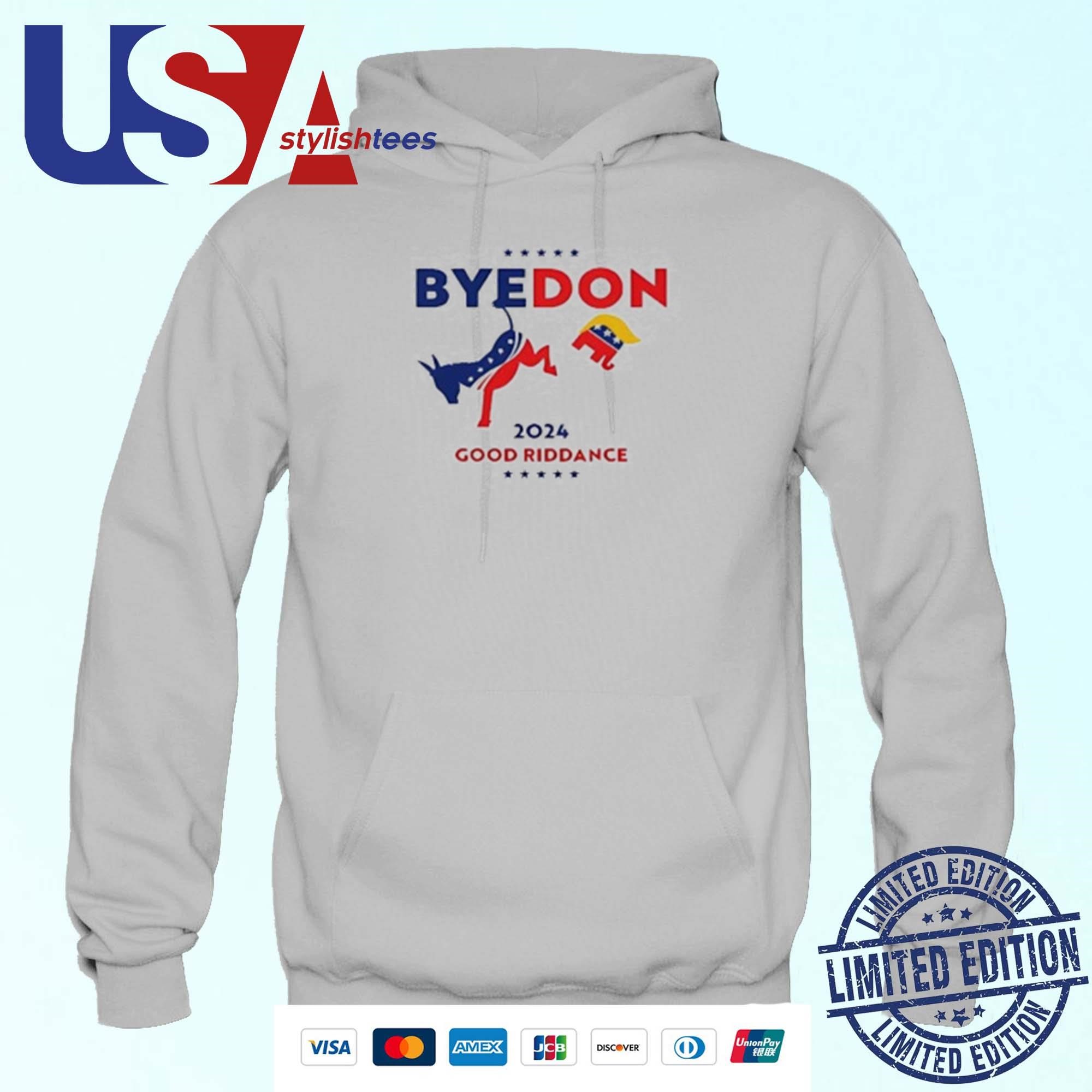 Byedon 2024 Good Riddance Donkey Elephant Political Hoodie