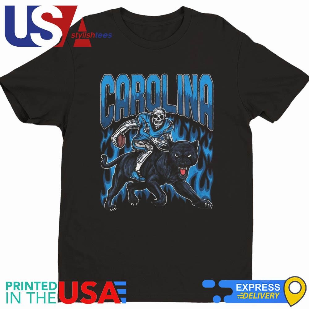 Carolina Panthers Football Skeleton Bootleg Shirt