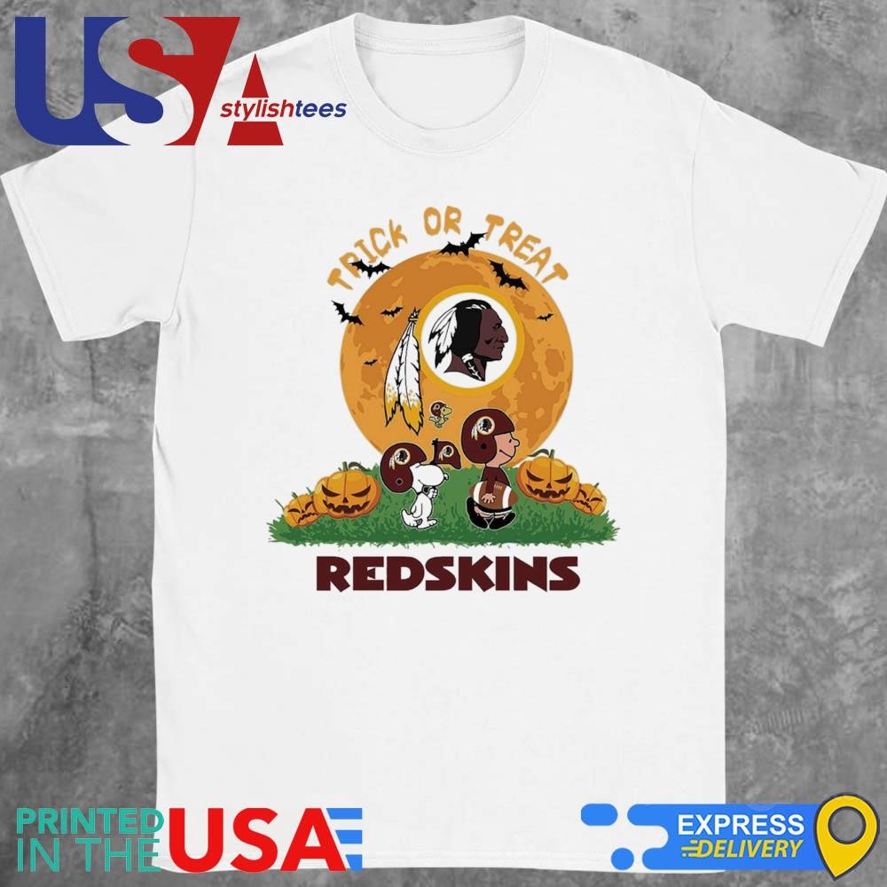 Charlie Brown Snoopy And Woodstock Trick Or Treat Halloween Washington Redskins NFL Shirt