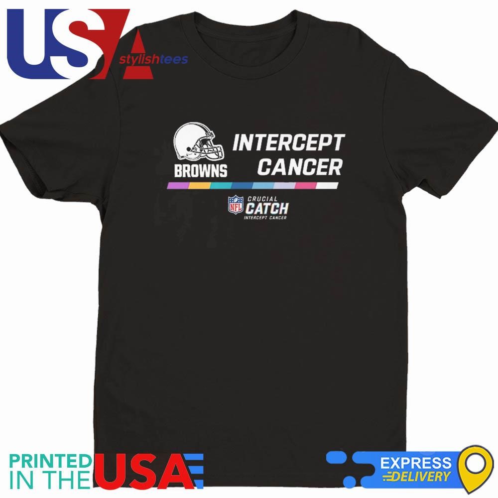 Cleveland Browns 2024 NFL Intercept Cancer Crucial Catch Shirt