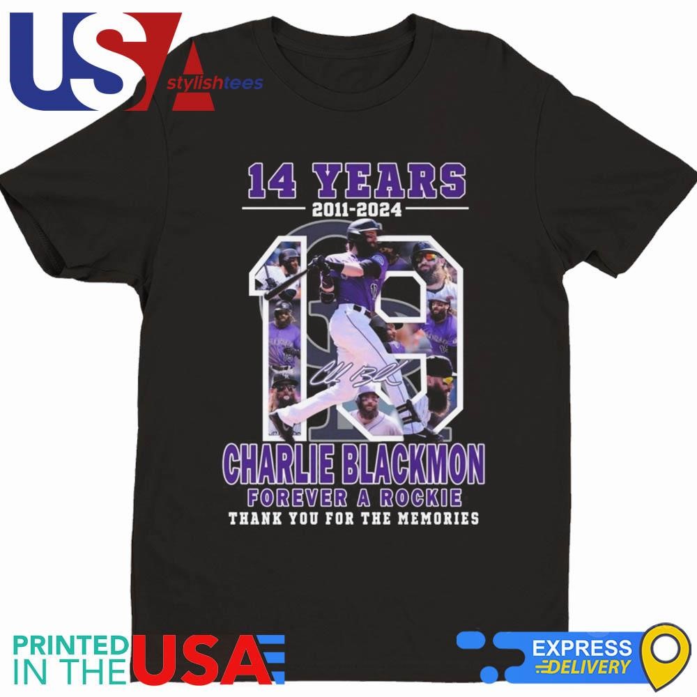 Colorado Rockies Charlie Blackmon Forever A Rookie Thank You For 14 Years Signature Shirt