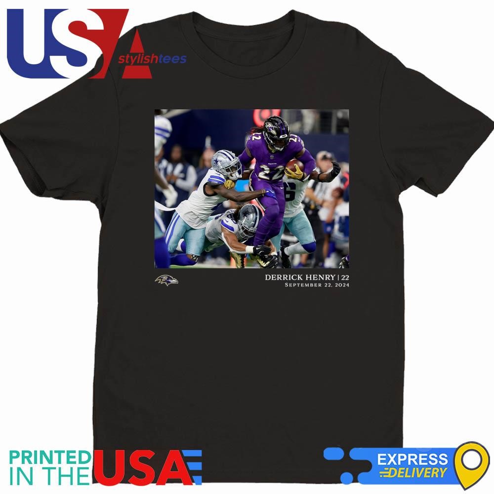 Derrick Henry Black Baltimore Ravens NFL Flash Features Week 3 Shirt