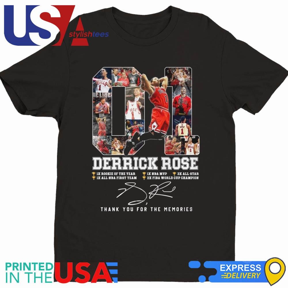 Derrick Rose Thank You For The Memories Signatures Shirt