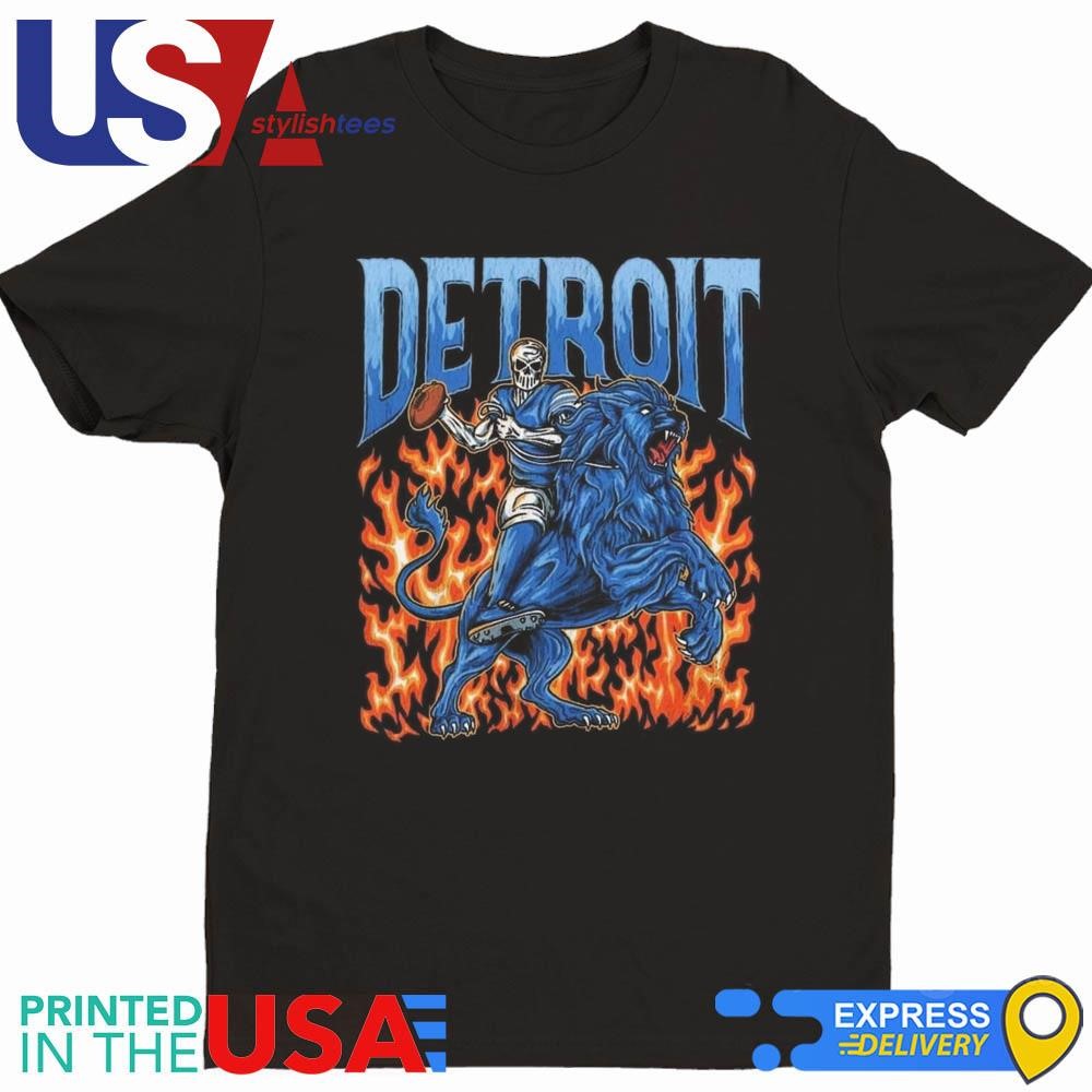 Detroit Lions Football Skeleton Bootleg Shirt