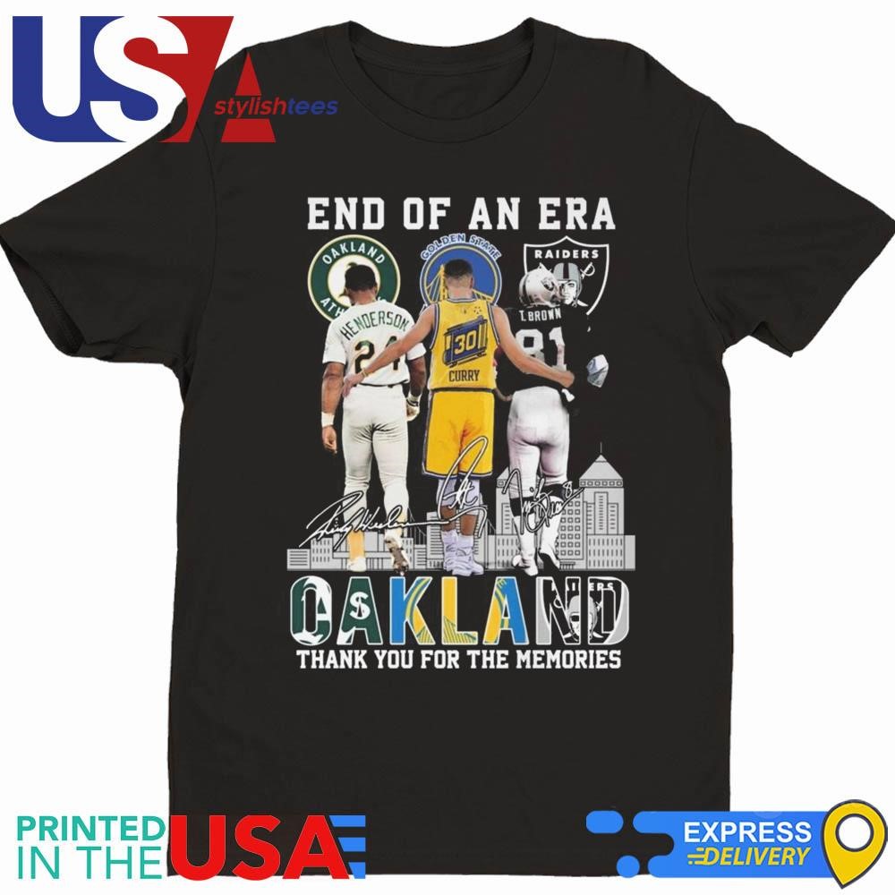 End Of An Era Oakland Henderson Curry And I Brown Thank You For The Memories Signatures Shirt