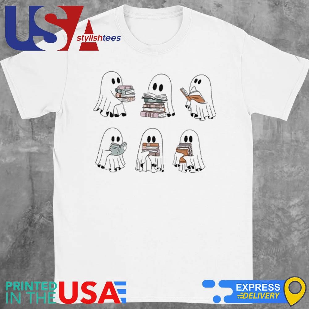 Ghosts Reading Books Halloween 2024 Shirt