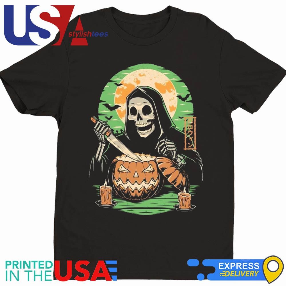 Halloween Pumpkin Carving - Scary Creepy Skeleton Shirt