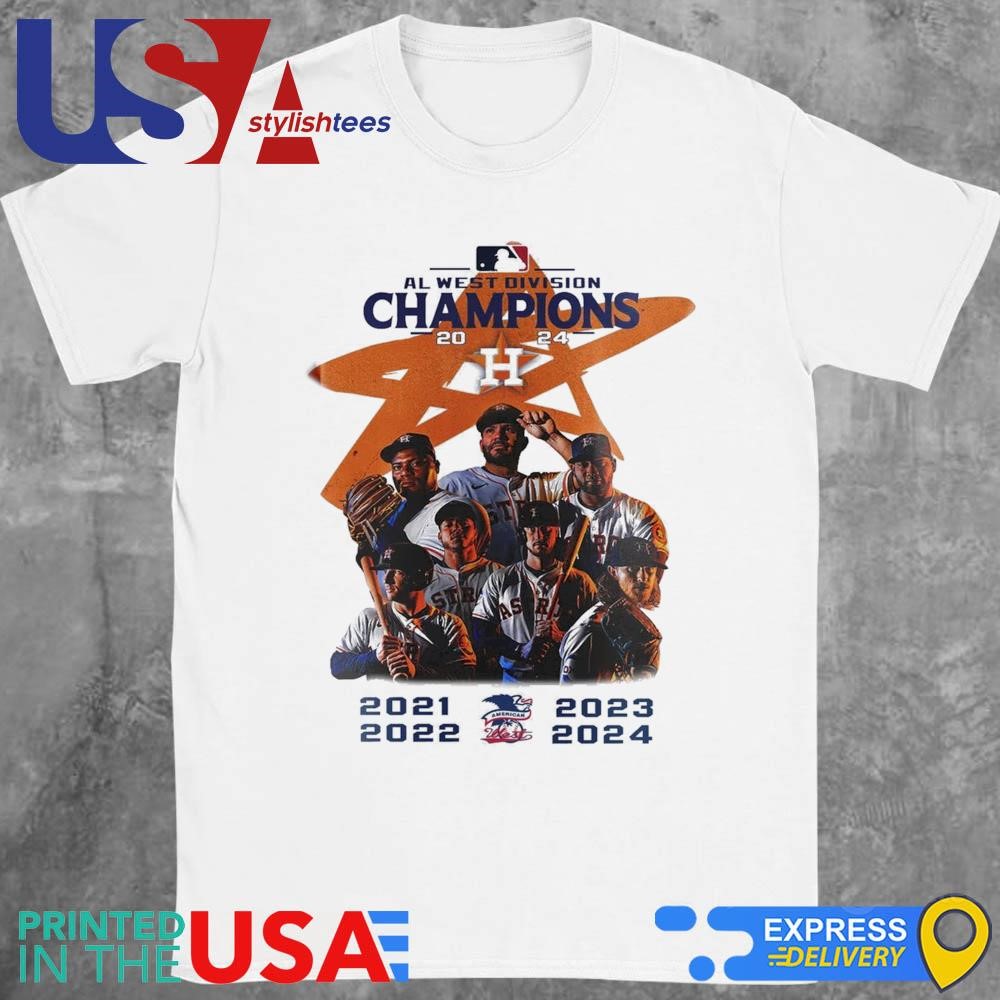 Houston Astros AL West Division Champions 2021 2022 2023 2024 Baseball Shirt