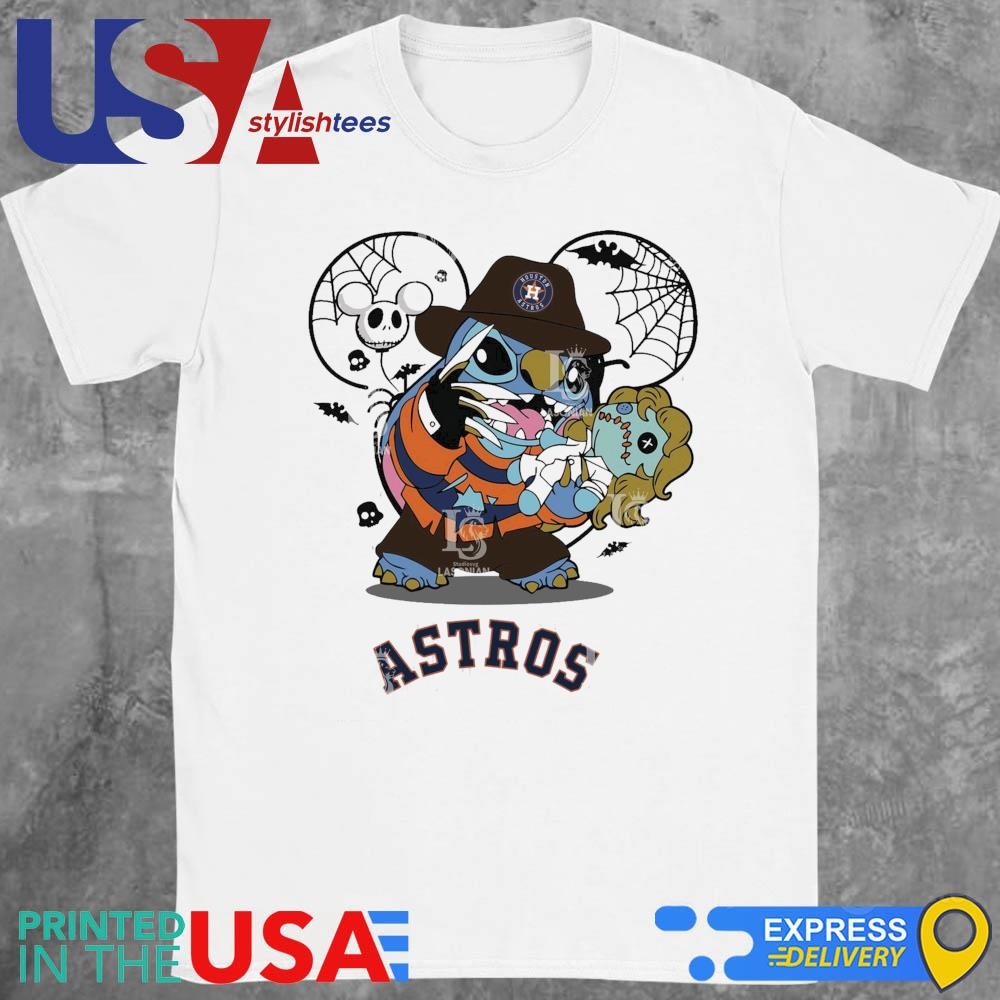 Houston Astros Stitch Freddy Krueger Halloween Shirt