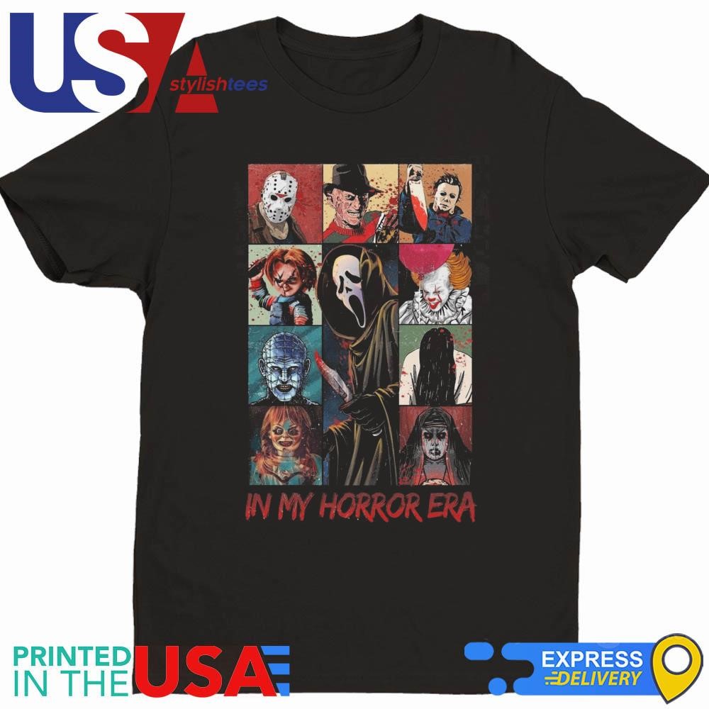 In My Horror Era Scary Movie Halloween Characters Shirt