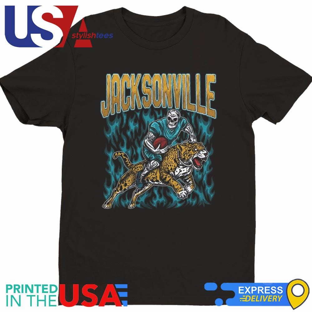 Jacksonville Jaguars Football Skeleton Bootleg Shirt