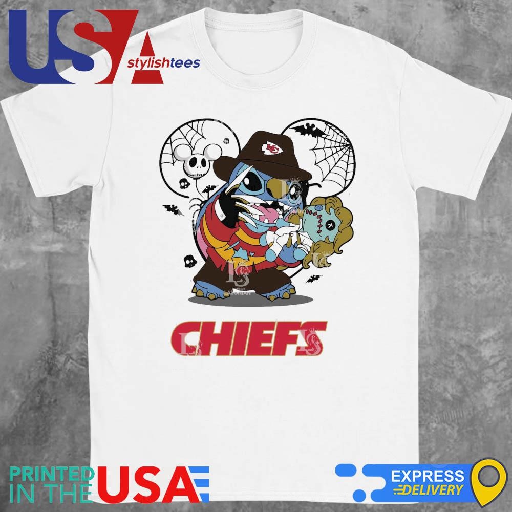 Kansas City Chiefs Stitch Freddy Krueger Halloween Shirt