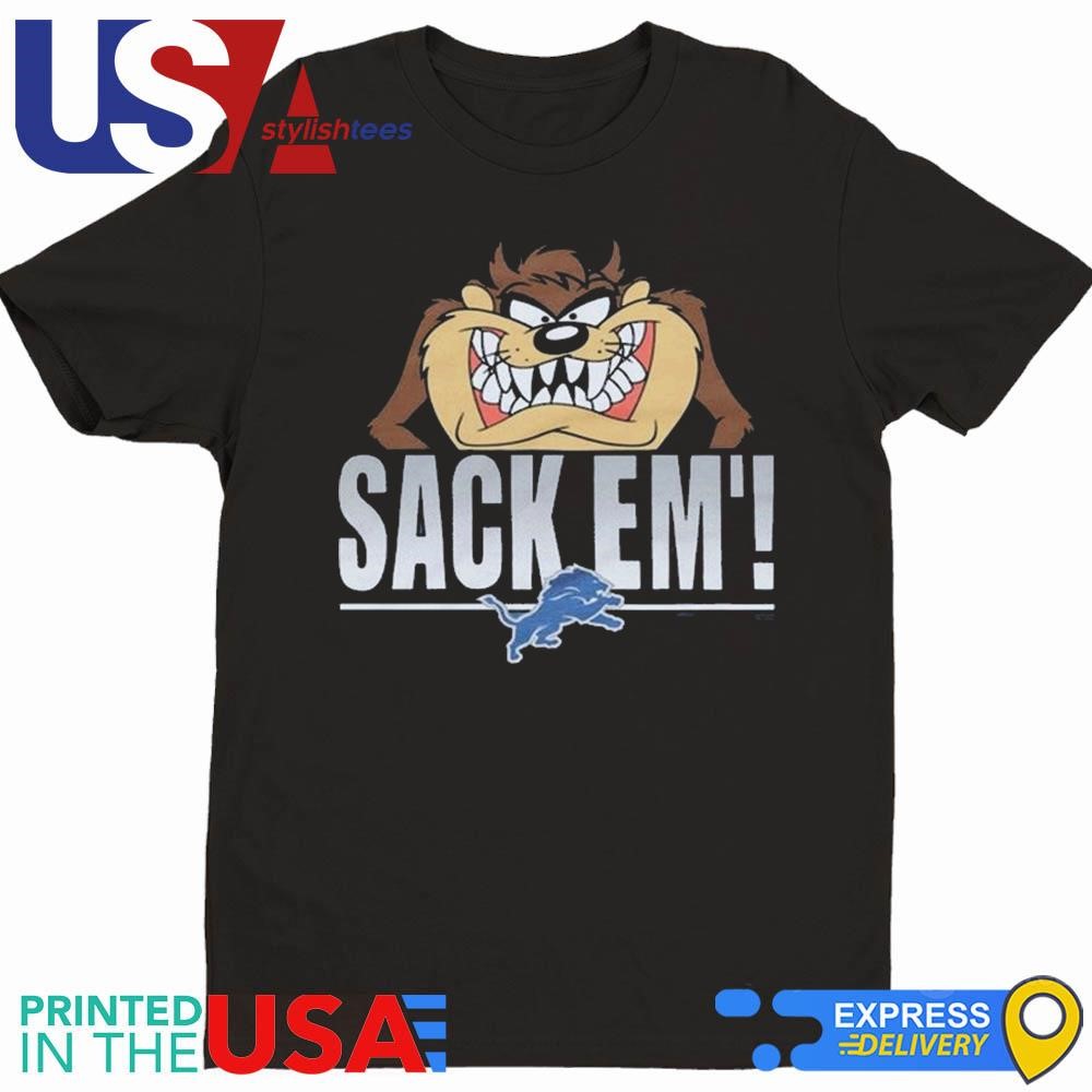 Looney Tunes Taz Sack Em' x Detroit Lions Shirt