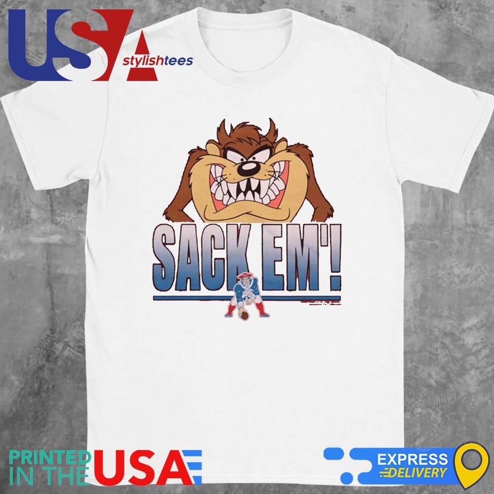 Looney Tunes Taz Sack Em' x New England Patriots Shirt