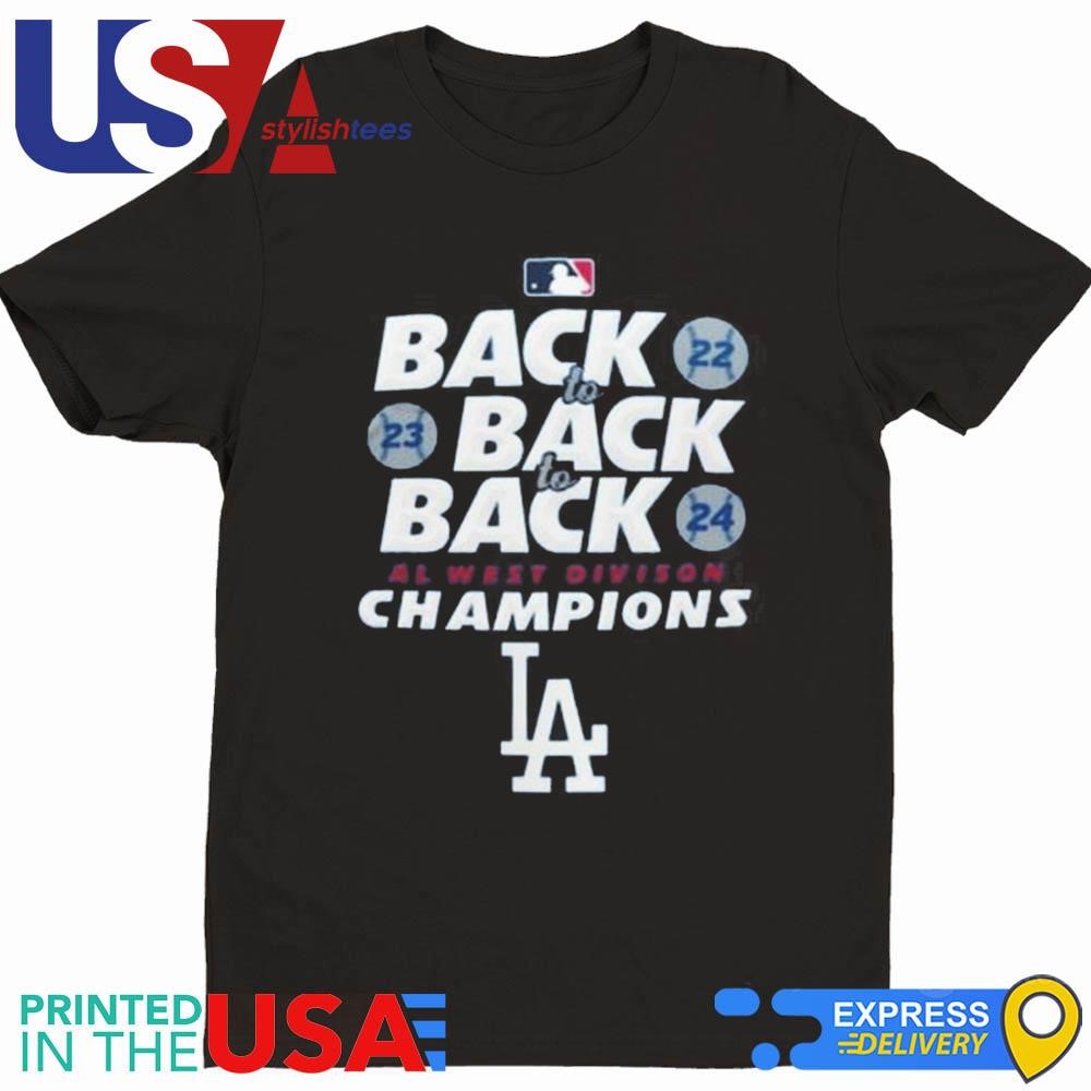 Los Angeles Back To Back To Back Dodgers Nl West Division Champions 2024 Shirt