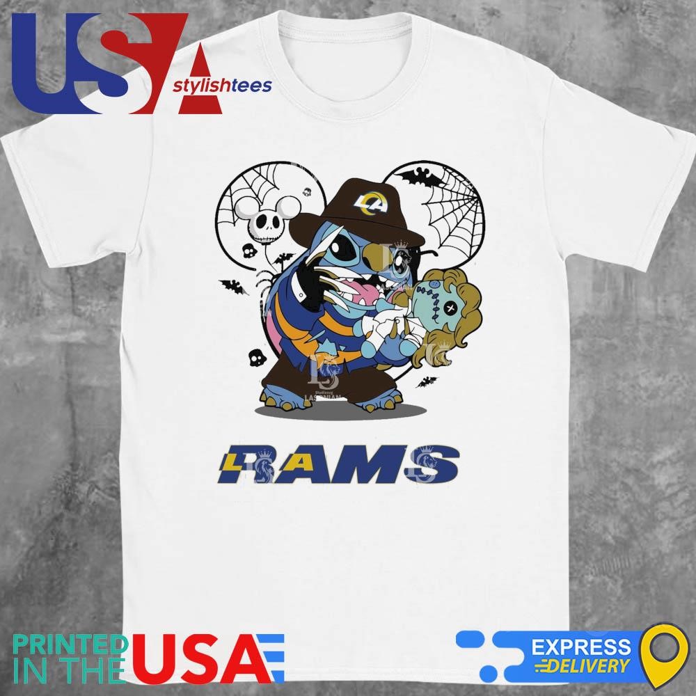 Los Angeles Rams Stitch Freddy Krueger Halloween Shirt