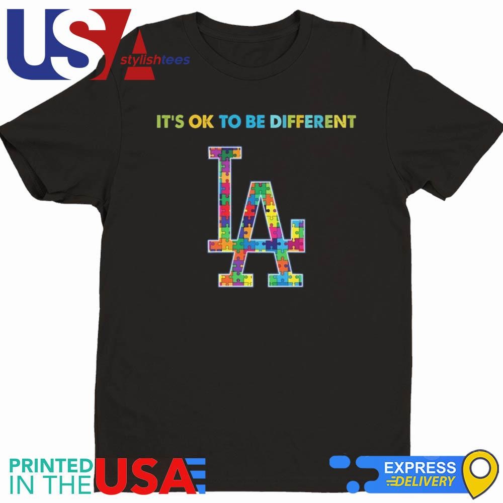 MLB Los Angeles Dodgers It's Ok To Be Different Autism 2024 Shirt