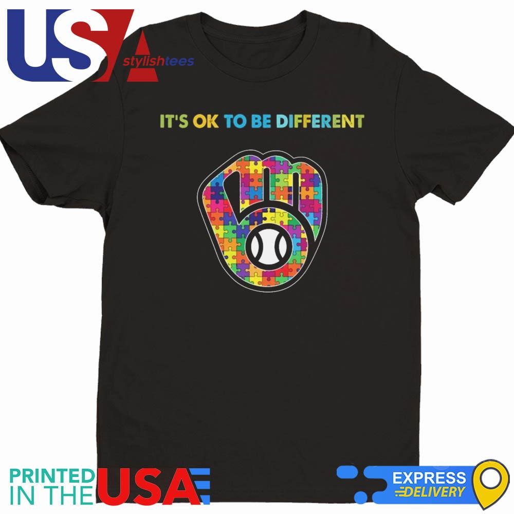 MLB Milwaukee Brewers It's Ok To Be Different Autism 2024 Shirt