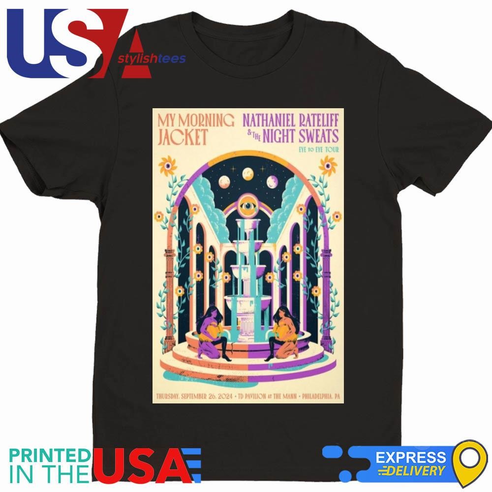 Nathaniel Rateliff & TNS With My Morning Jacket Sept 26 2024 TD Pavilion At the Mann In Philadelphia PA Tour Shirt