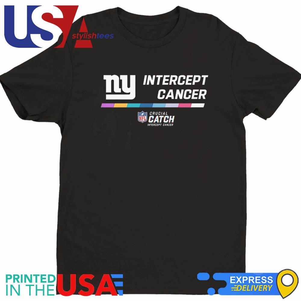 New York Giants 2024 NFL Intercept Cancer Crucial Catch Shirt