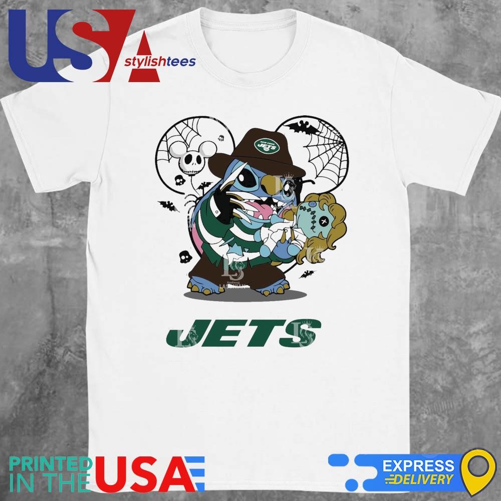 New York Jets Stitch Freddy Krueger Halloween Shirt