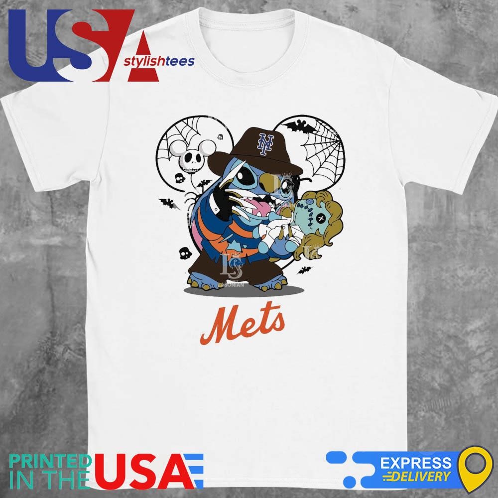 New York Mets Stitch Freddy Krueger Halloween Shirt