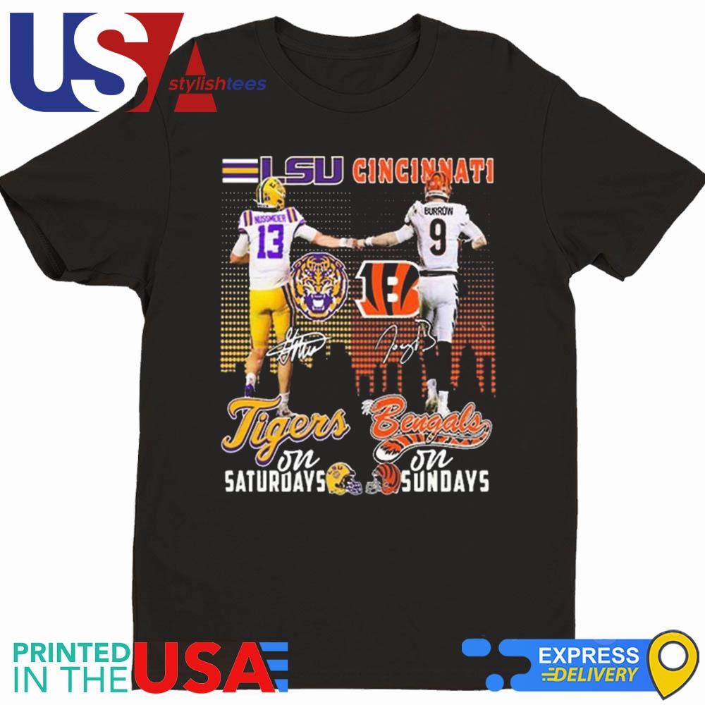 Nussmeier Burrow Tigers On Saturdays Bengals On Sundays Shirt