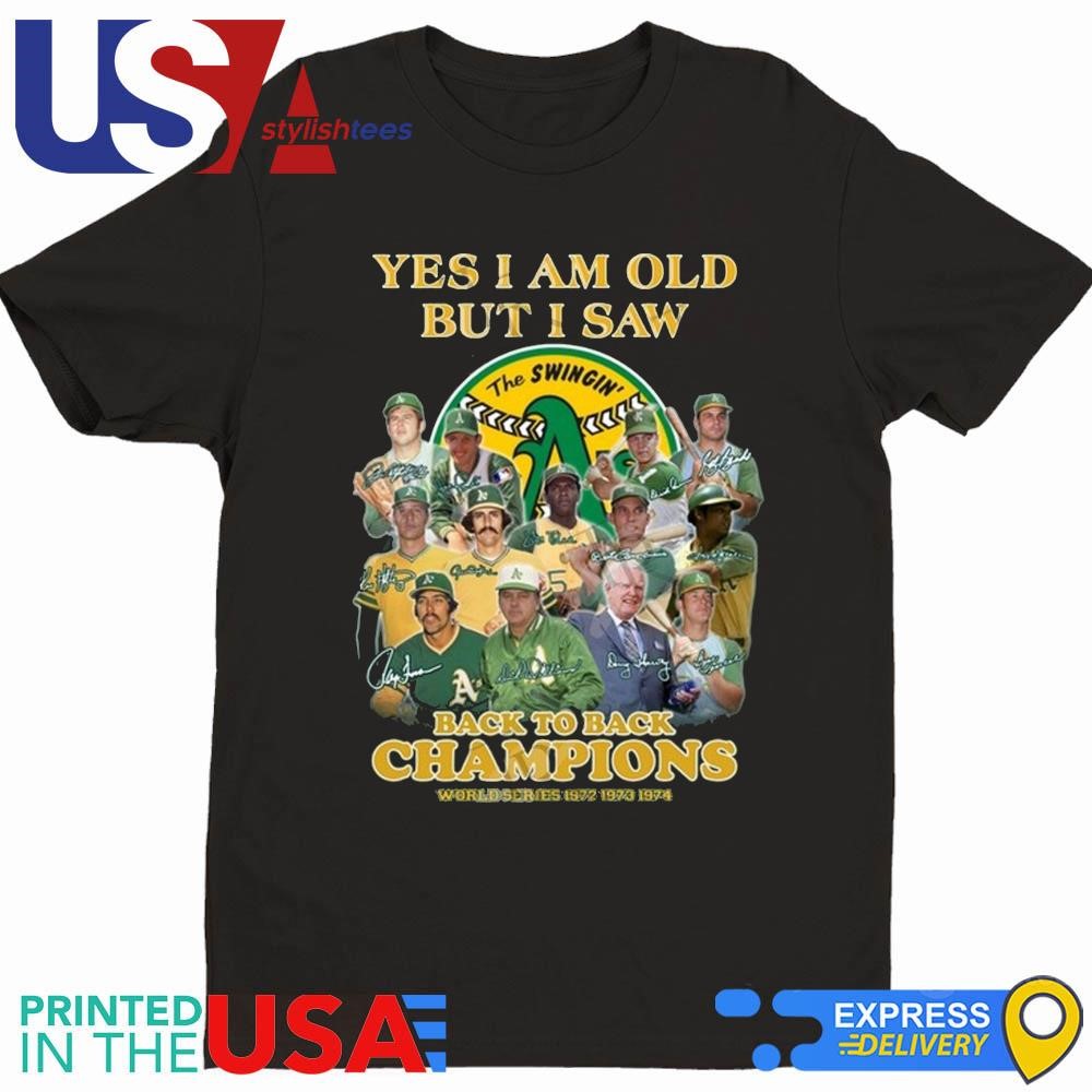 Oakland Athletics Back To Back Champions World Series 1972 1973 1974 Signatures Shirt