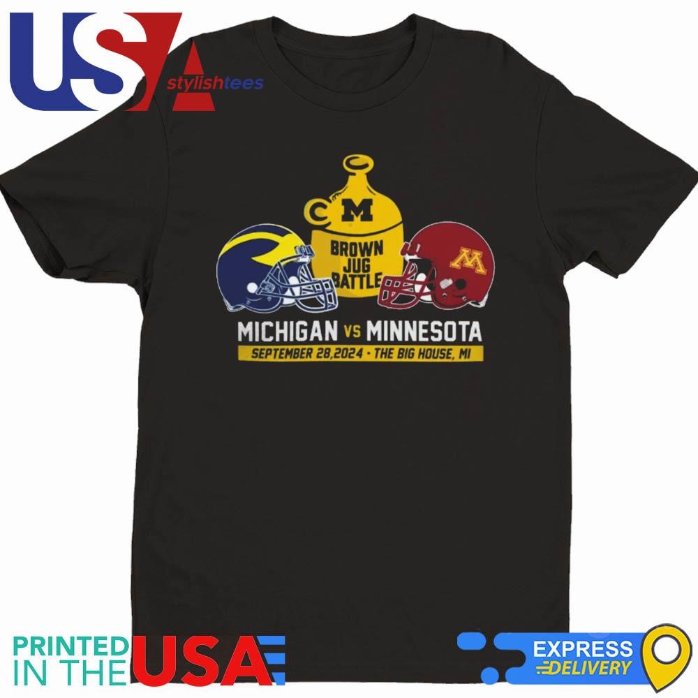 Official Michigan Wolverines Valiant Blue Little Brown Jug Gameday September 28, 2024 The Big House, Mi Shirt