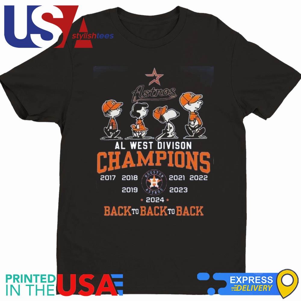 Peanuts Characters 2024 Houston Astros AL West Division Champions Shirt