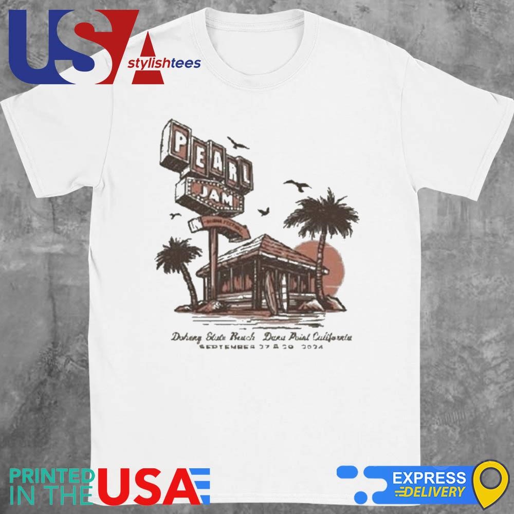 Pearl Jam Beach Hut Tee For The Ohana Festival At Dana Point California At Doheny State Beach On September 27 And 29 2024 Shirt