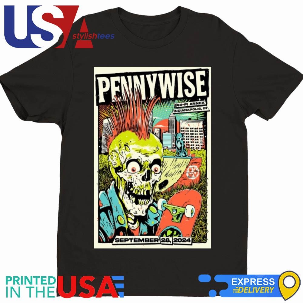 Pennywise Hi-Fi Annex In Indianapolis IN September 28 2024 Tour Shirt