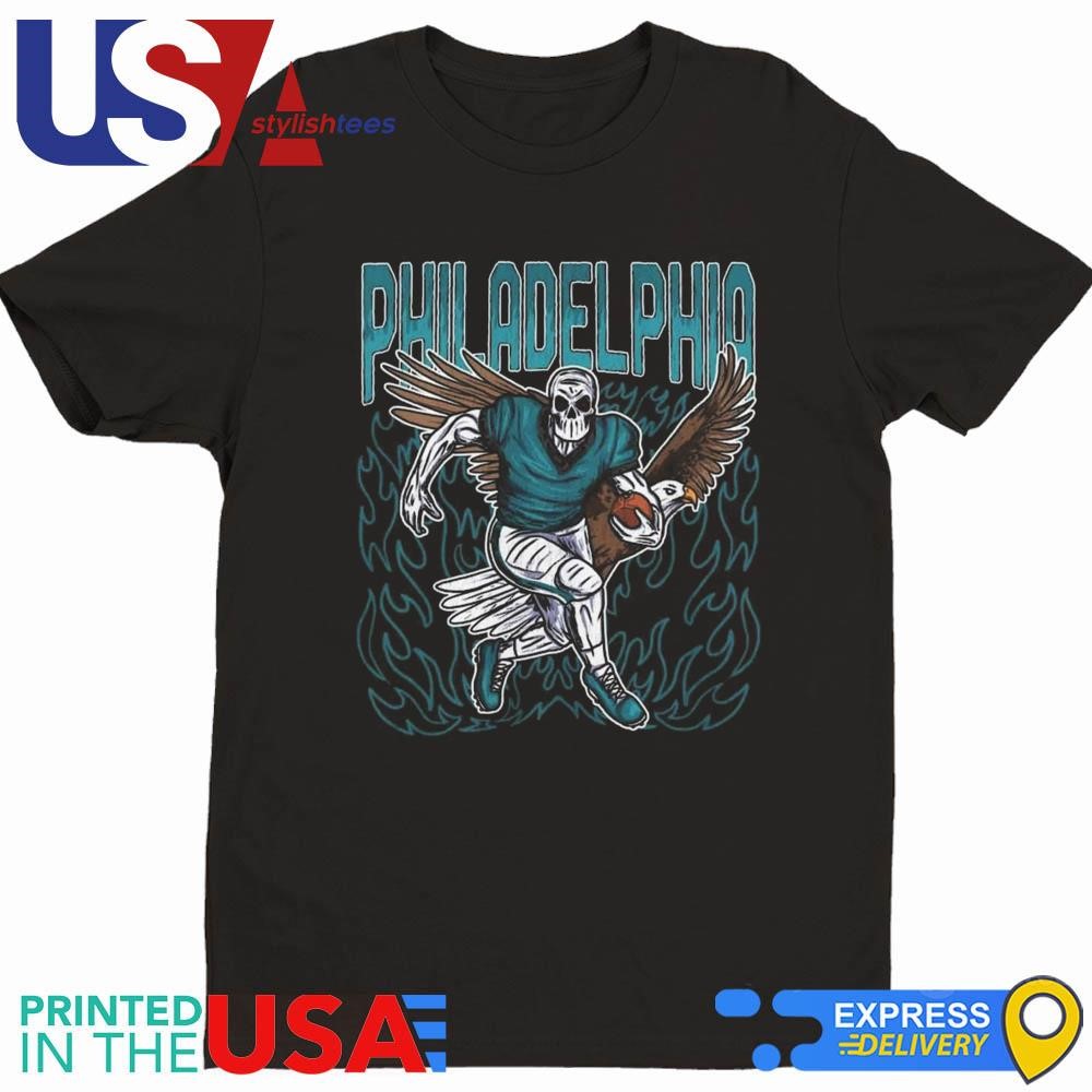 Philadelphia Eagles Football Skeleton Bootleg Shirt