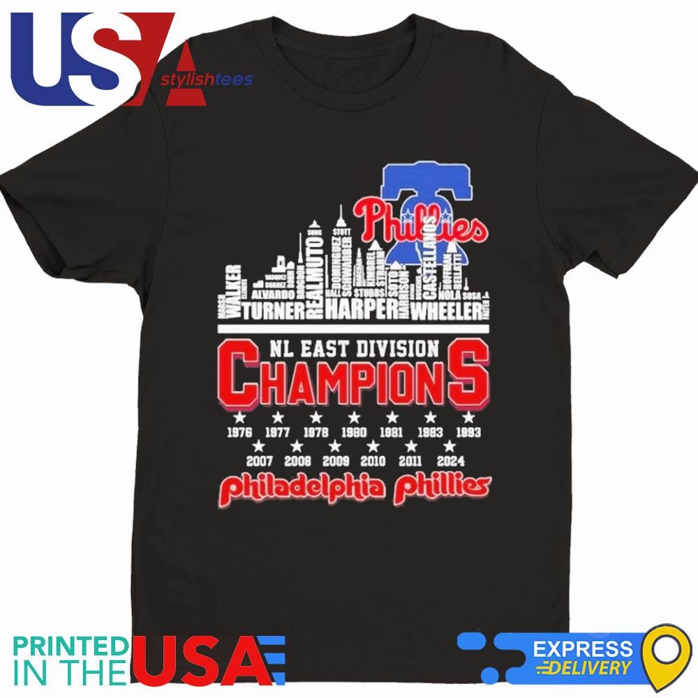 Philadelphia Phillies Skyline Players Name 2024 NL East Champions Shirt