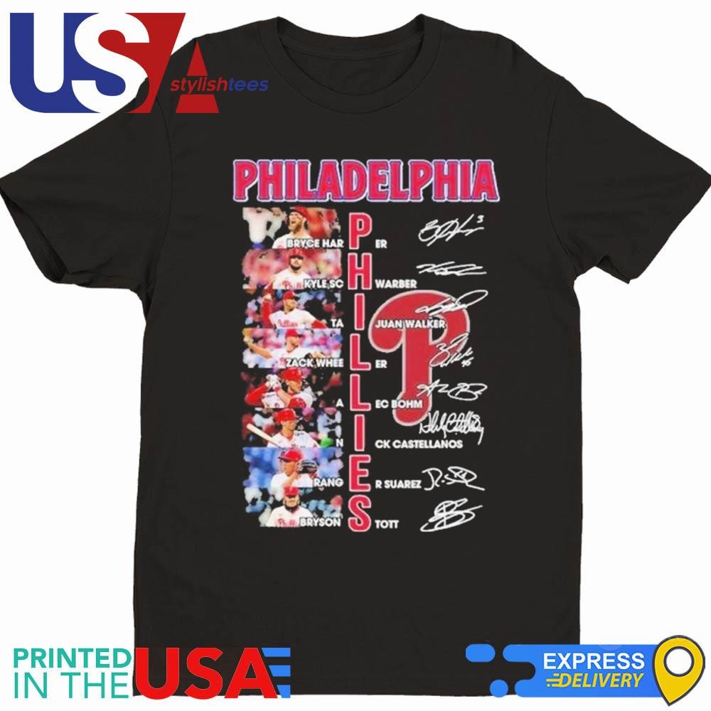 Philadelphia Phillies Team Players October 2024 Signatures Shirt