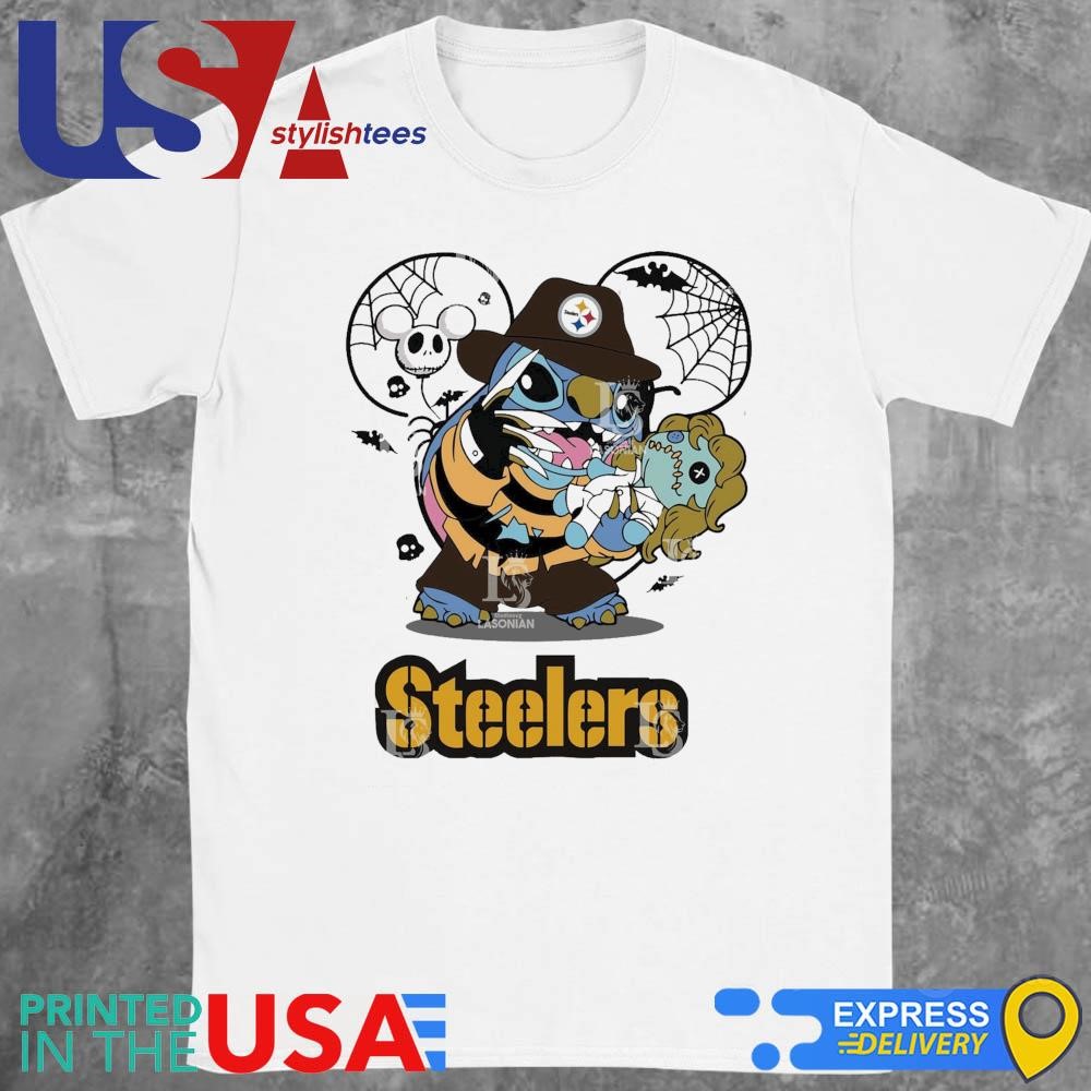 Pittsburgh Steelers Stitch Freddy Krueger Halloween Shirt