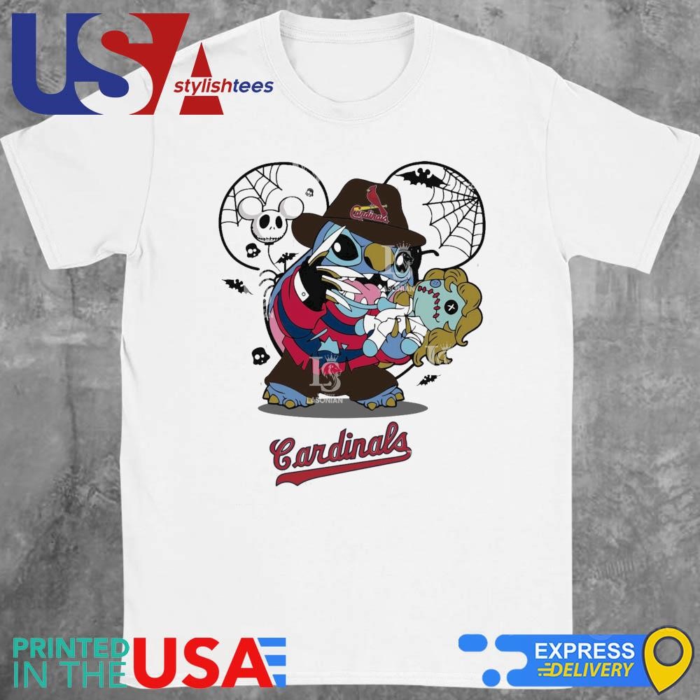 St Louis Cardinals Stitch Freddy Krueger Halloween Shirt