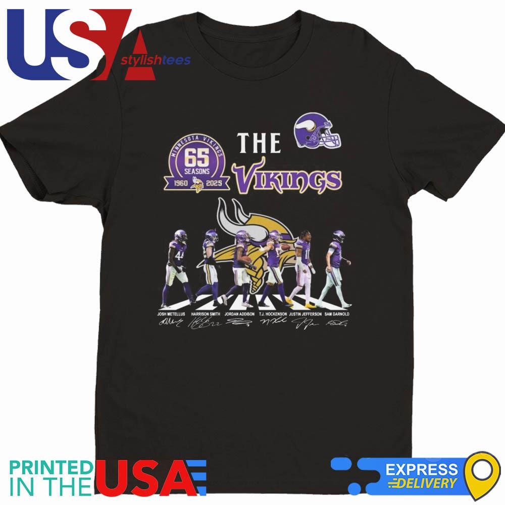 The Minnesota Vikings 65 Seasons 1960-2025 Abbey Road Signatures Shirt