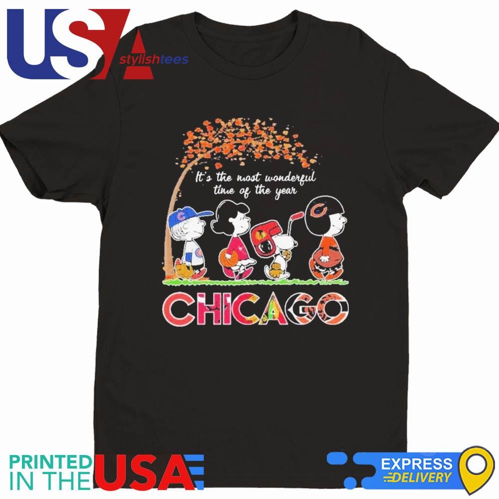 The Peanuts Movie Characters Chicago Sports It's The Most Wonderful Time Of The Year 2024 Shirt