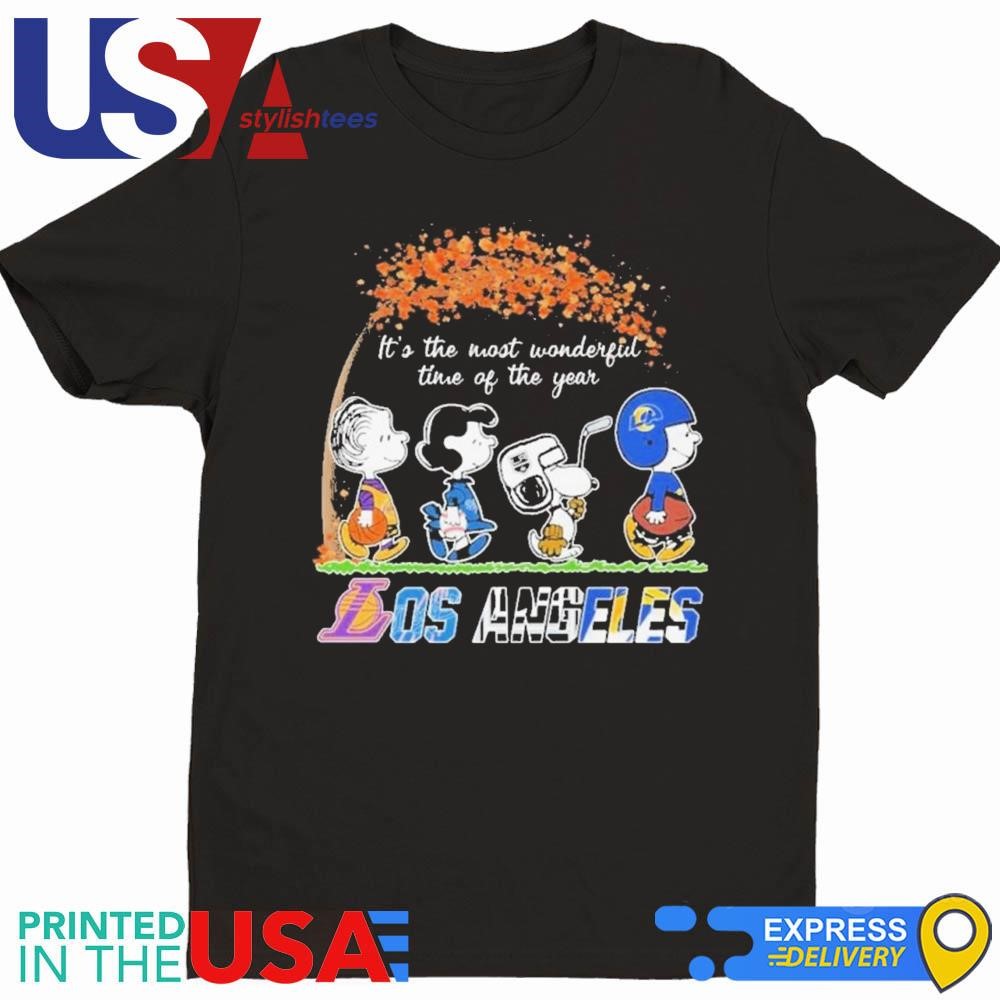 The Peanuts Movie Characters Los Angeles Sports It's The Most Wonderful Time Of The Year 2024 Shirt