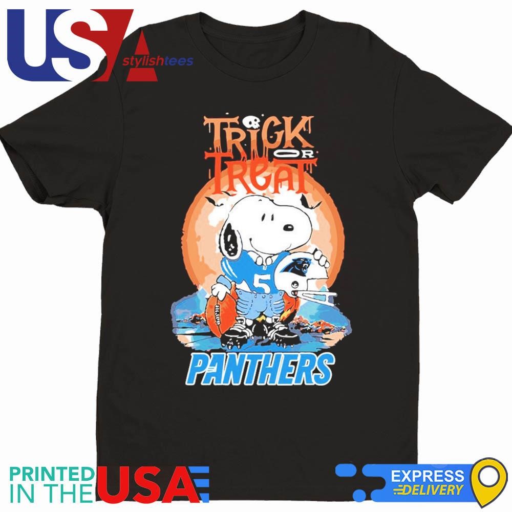 Trick Treat Snoopy Teams Carolina Panthers Halloween Shirt